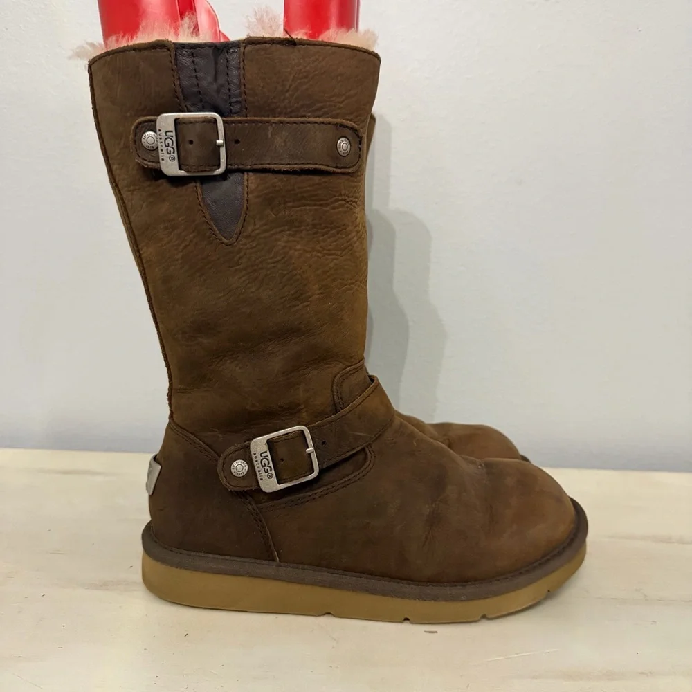 Ugg Brown Leather Kensington Winter Boots